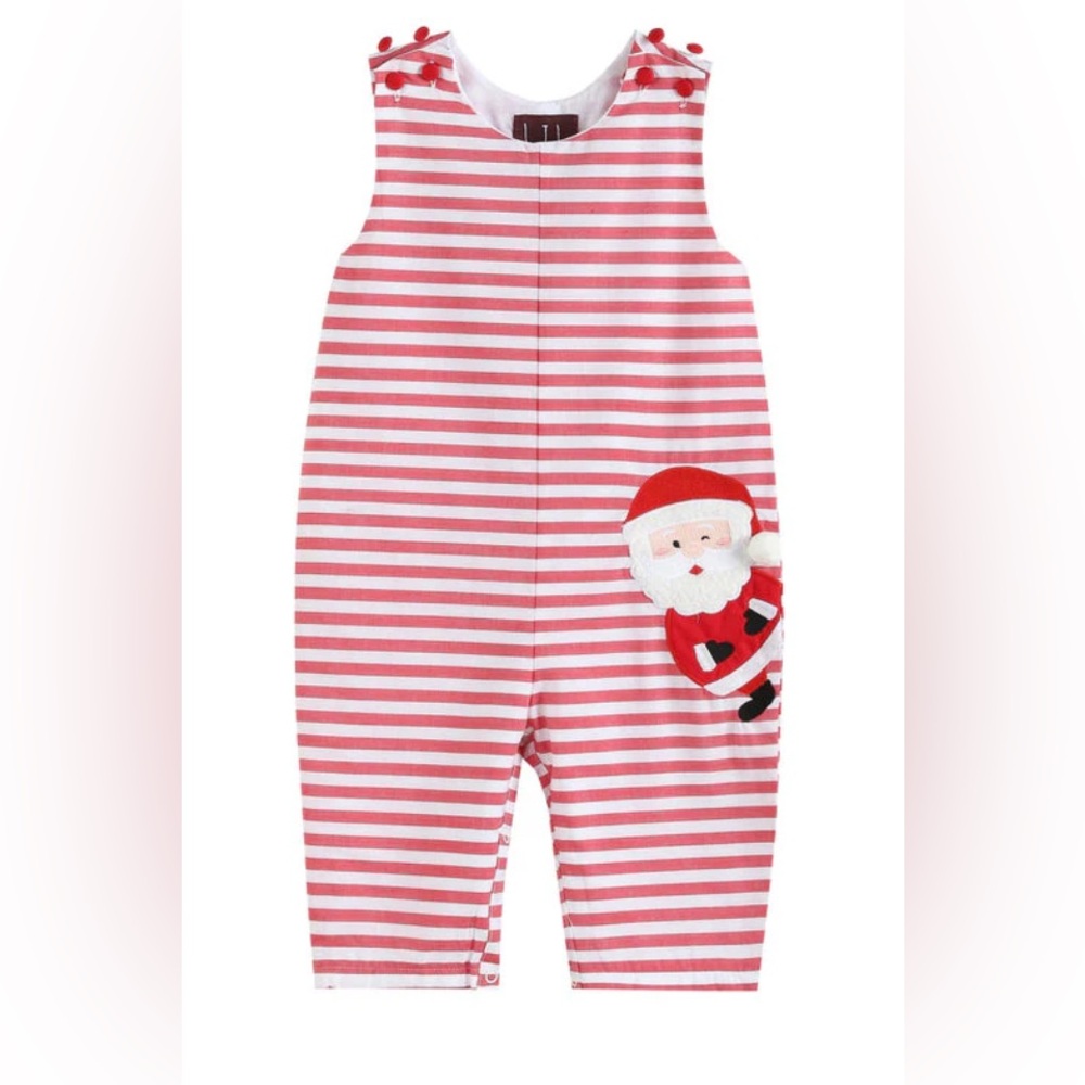 LiL Cactus Striped Santa Overalls